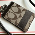 Nwot Coach Khaki mahogany Signature C Lanyard Badge Id Card Case Holder 61766