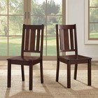 Wooden Classic Dining Chair Kitchen Room Office Stool  Set Of 2  Mocha Finish Us