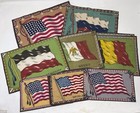 Lot Of 9 Large Size Felt Flags Tobacco Flags