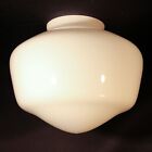 7  White Cased Glass Schoolhouse Acorn Globe Shade With 3 1 2  Fitter