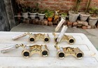 Set Of 4 Vintage Opera Glasses Mother Of Pearl   Handle Brass Fittings France