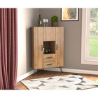 Inval Engineered Wood Mid-century Buffet Corner Storage Cabinet In Brown