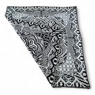 Crocheted Afghan Black   White Reversible Double-sided 5 x5  Blanket Throw Soft
