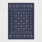 5 x7  Vintage Kids  Rug Navy - Pillowfort  Geometric Flatweave  Machine