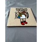 Fiesta Tile Hand-painted Ceramic Art Tile     Kachina Figure 8  Trivet 80 s