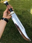 18  Hand Forged Hunting Crocodile Dundee High Polish Survival Bowie Knife sheath