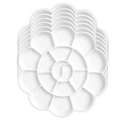 1pc 18 Wells Plastic Paint Palette Tray Reusable Flower Shape For Artists