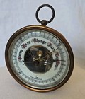 Antique German Aneroid Copper Desk Barometer Peg Legs Porceline Dial Homeware