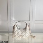 Coach White Diamond Pattern Quilted Mini Underarm Bag Shoulder Bag 8x3in