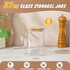  37 Oz Glass Storage Jars With Bamboo Lids - 6 Pack Clear Glass 37 Oz-clear