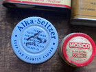 Metal Tins Boxes Lot Of 8 Kodak Phillip Morris Revelation Alka-seltzer Mosco