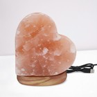 Himalayan Pink Salt Usb Color Changing Lamp  heart Shape  Decorative For Bedroom