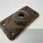 Vintage Ornate Brass Door Knob Back Plate Escutcheon 2  X 4 