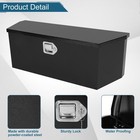 35 x12 x12  Truck Tool Box Black Heavy Duty Steel Metal Trailer Tongue Box Pick