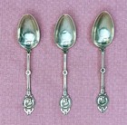 3 Antique Roman Coin Silver Spoons 60 Grams Silverware Lot