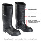 31251 Rubber Fishing Hunting Waterproof Pvc Work Mud Mens Black Boots Steel Toe