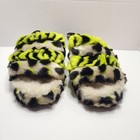  Ugg Fluff Yeah Animalia Slide Sandal Slipper Women   s Size 6 Green Cream Black