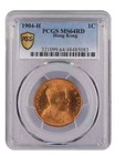 British Hong Kong  1904 - H Edward Vii Cent  Pcgs Ms 64 Red  10 000 000 Mintage 