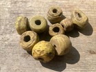 Antique-old Grungy Yellow Hebron Glass Trade Beads