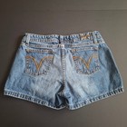 Arizona Hipster Y2k Low Rise Jean Shorts Festival Mcbling Grunge Stitching Sz 7