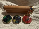 Kaleidoscope Wooden And Brass Stained Glass 4 Wheels Included