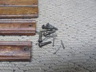 Antique Singer Treadle Sewing Machine Wood Two Drawer Frame Parts W  Screws