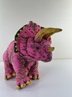 Applause Pink Dinosaur Stuffed Plush Triceratops 16    1992 Determined Products
