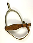 Usa Army Cavalry Spur Leather Straps Antique Brass Western Vtg