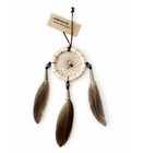 Navajo Dream Catcher Buckskin Leather Feathers 2x8    Authentic By Grace Chavez
