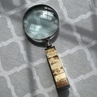 Vintage 60s Bone Inlay Magnifying Glass - 4    Handheld Reader - Ornate Desk Decor