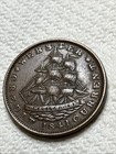 Hard Times Token  16  Daniel Webster-ship  Not 1 Cent For Tribute  R-1 nice Xf    