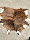 Brindle Exotic Brown Genuine Cowhide Rug Large Leather Hair On Cow Hide Tricolor