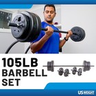 Us Weight 105 Lb Duracast Barbell Weight Set With Two Dumbbells And 6ft Bar F   