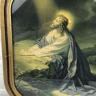 Vtg Jesus In The Garden Art Deco Print Praying In Gethsemane Octagon Gold Frame