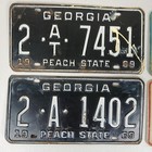 Vintage Georgia License Plate Car Tags Set Of 4 Peach State