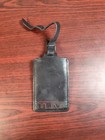 Tumi Black W red Logo Genuine Leather Luggage id Tag  a 