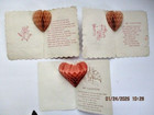 Lot Of 3 Antique Victorian Valentine Cards Fairy  Music  Honeycomb Hearts Inside