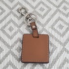 Tignanello Key Chain Purse Bag Charm Pebbled Leather Metal Key Ring Fob Brown