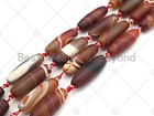 Natural Red Matt Agate Barrel Spacer Beads  Matt Agate Spacer Beads  Tibetan
