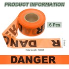 1000ft X 3  Warning Tape  6 Pcs Pe Marking Roll Safety Tape Orange  danger 