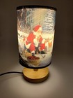 Christmas Santa Claus Table Lamp Bedside Night Light Wood Base Room Decoratio   