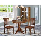 Pemberly Row Antique 3-piece Dining Set With Wood Seat Chairs In Mahogany