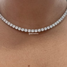 40 Carat Round Lab Grown Diamond Tennis Necklace 14k White Gold D Vs1 16 Inch