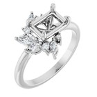 925 Sterling Silver Semi Mount Ring Setting Octagon 10x8mm Blank Engagement Ring
