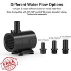 320 Gph Submersible Fountain Pump Black Adjustable Flow Fish Tank Pond