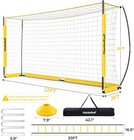 Portable Soccer Goal Net For Teens Adults 12x6ft Soccer Net With Ladder 12 Cones