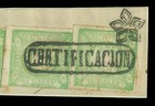 Peru 1868 Coat Of Arms 1d Grn Sc  14x9 Chachapoyas   Certification     Showpiece