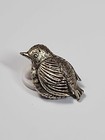 Bird Lapel Pin Small Size Silver Color Metal 