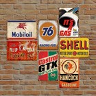 Repo 20 Pcs Vintage Tin Signs  Gas Oil Car Retro Metal Decor Bar Man Cave Garage