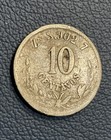 1885 Zs Zacatecas Mint 10 Centavos Coin - Old Vintage Mexican Silver